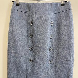 Etcetera Jennifer Skirt, Blue Denim, Size 0
